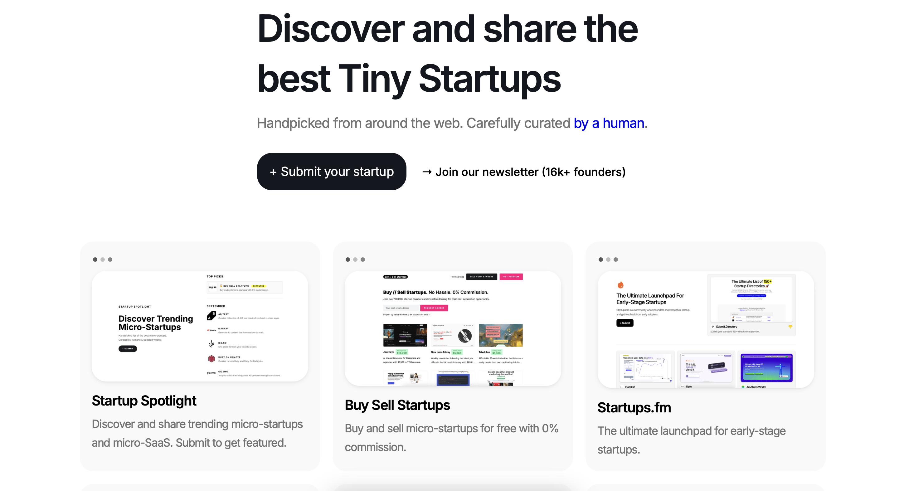 tinystartups.com banner image